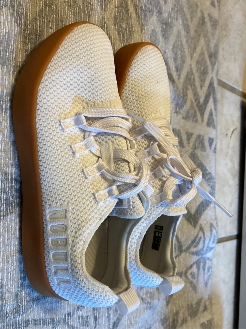 NOBULL Women's White Knit Trainers with Gum Outsole